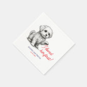 Maltese-Hund-Illustration Hochzeit  Serviette (Ecke)