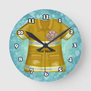 Maltese-Kreuz-Feuerwehrmann Runde Wanduhr
