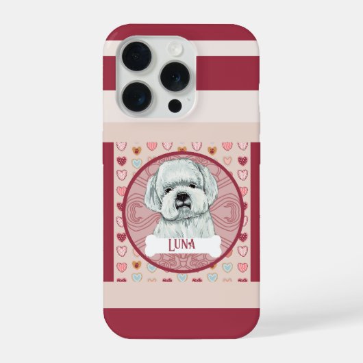 Maltese + name Valentine Heart iPhone 11 Pro Case Hülle (Rückseite)