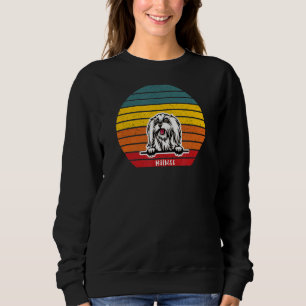 Maltese Owner Retro Vintage Colorful Sunset Puppy Sweatshirt