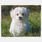 MALTESE PUPPY FLEECEDECKE (Vorderseite (Horizontal))