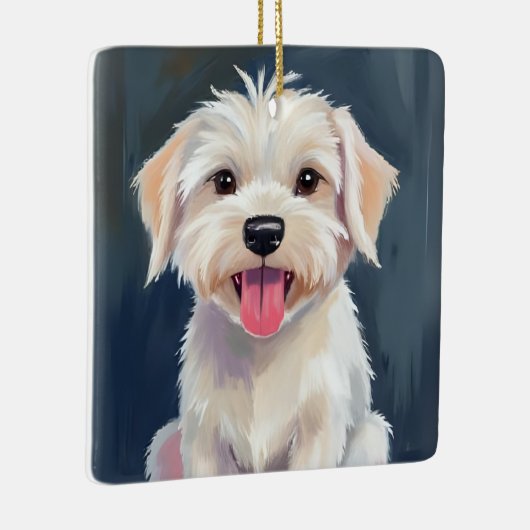 Maltese Puppy | White Dog Painting Keramikornament (Rechts)