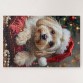 Maltese Royal Christmas Crimson Hat Puzzle (Horizontal)