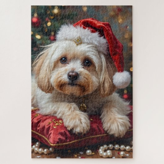 Maltese Royal Christmas Crimson Hat Puzzle (Vertikal)