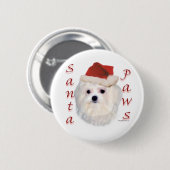 Maltese Santa Paws Button (Vorne & Hinten)