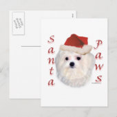 Maltese Santa Paws Feiertagspostkarte (Vorne/Hinten)