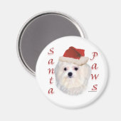 Maltese Santa Paws Magnet (Vorderseite/Rückseite)