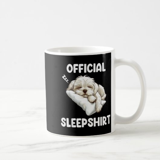 Maltese-Schlafshirt Süßer Hund Liebhaber Pyjama Sc Kaffeetasse (Rechts)