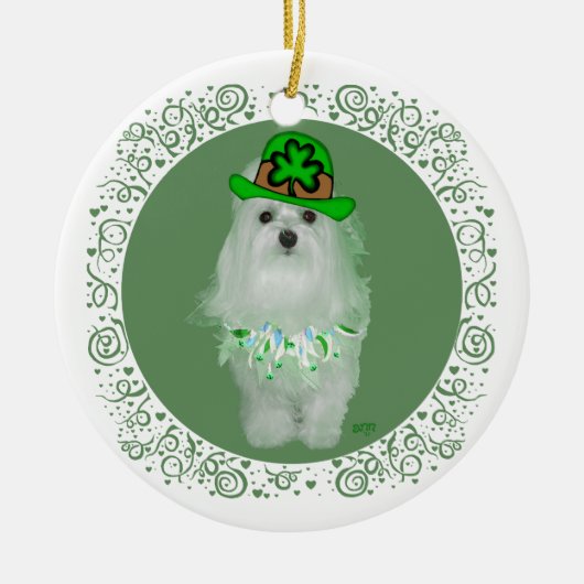 Maltese St. Patricks Day Keramik Ornament (Vorne)