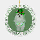Maltese St. Patricks Day Keramik Ornament (Hinten)