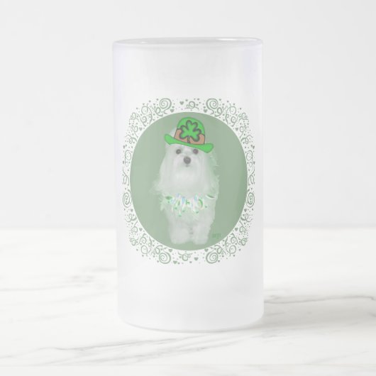 Maltese St. Patricks Day Mattglas Bierglas (Mittel)