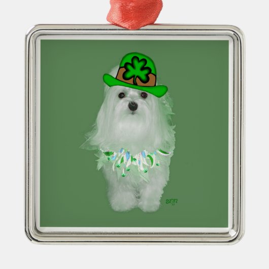Maltese St. Patricks Day Silbernes Ornament (Vorne)