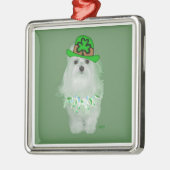 Maltese St. Patricks Day Silbernes Ornament (Links)