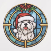 Maltese Stained Glass Christmas Etiketten (Design 2)