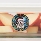 Maltese Stained Glass Christmas Etiketten (Befestigt)