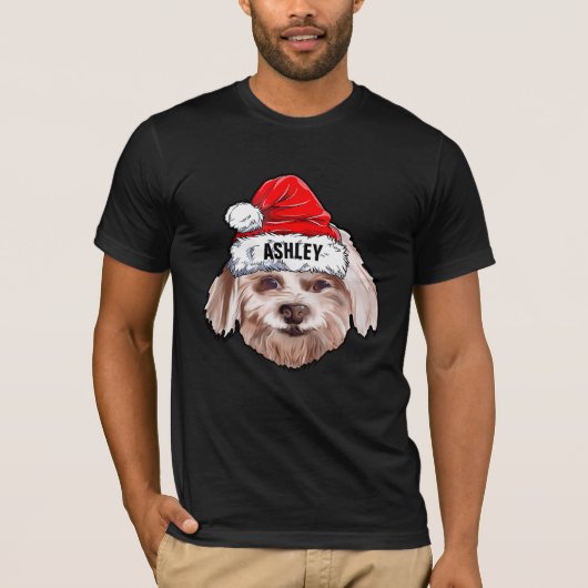 Maltese Terrier Christmas Hat Dog Big T-Shirt (Vorderseite)