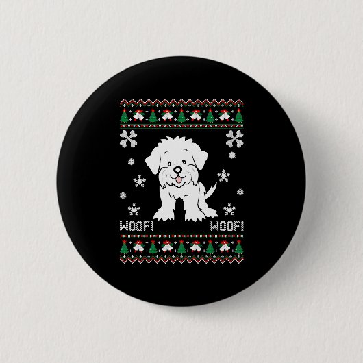 Maltese Ugly Christmas Sweater Button (Vorderseite)
