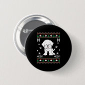 Maltese Ugly Christmas Sweater Button (Vorne & Hinten)