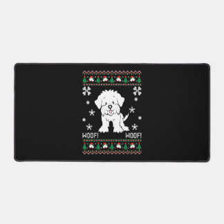 Maltese Ugly Christmas Sweater Schreibtischunterlage