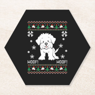 Maltese Ugly Christmas Sweater Untersetzer