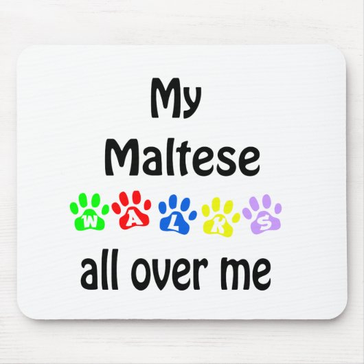 Maltese Walks Design Mousepad (Vorne)