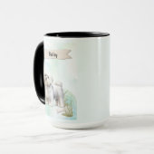 Maltese Watercolor Personalized Dog Tasse (Vorderseite Links)