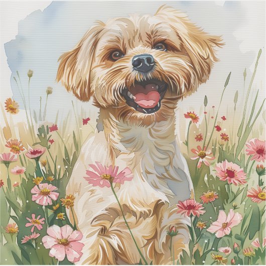 Maltese Watercolor Sticker (Vorderseite)