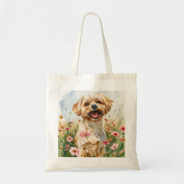 Maltese Watercolor Tote Bag Tragetasche