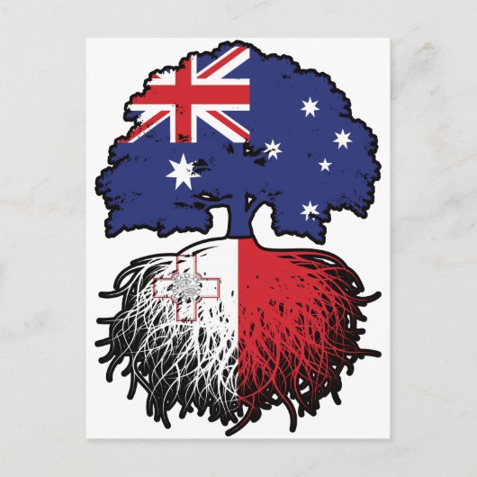 Malteser australischer Tree-Roots-Flag Postkarte (Vorderseite)