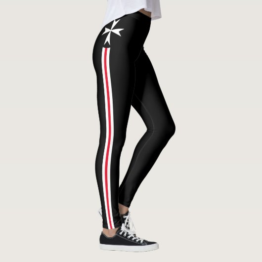 Malteser Cross Black & White Knights Mode /Malta Leggings (Rechts)