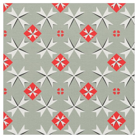 Malteser Cross- und Malta-Flagge Trendy Fabric / M Stoff (Nahaufnahme)