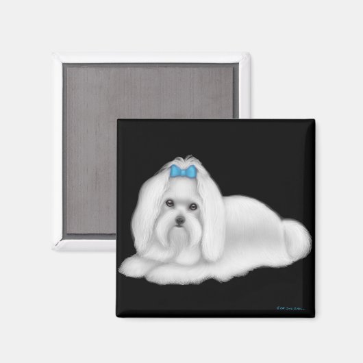 Malteser Dog Magnet (Vorderseite/Rückseite)