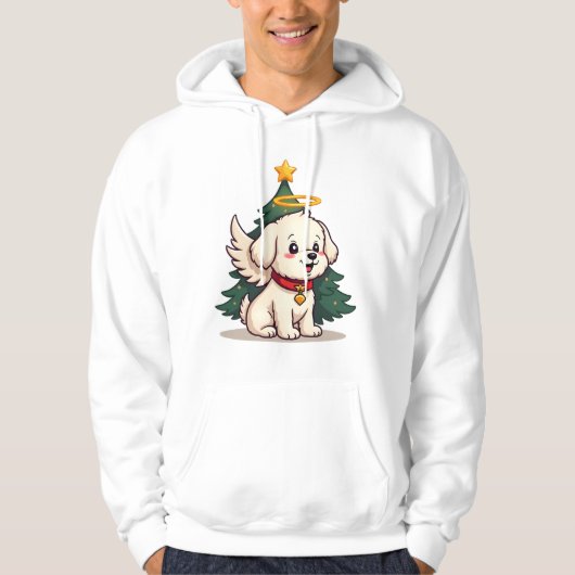 Malteser Engel Hund Hoodie (Vorderseite)