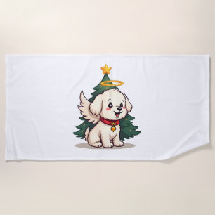 Malteser Engel-Hund Strandtuch