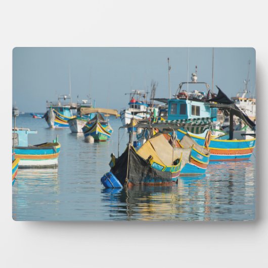 Malteser Fischerboote | Marsaxlokk in Malta Fotoplatte (Vorderseite)