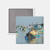 Malteser Fischerboote | Marsaxlokk in Malta Magnet (Vorderseite/Rückseite)