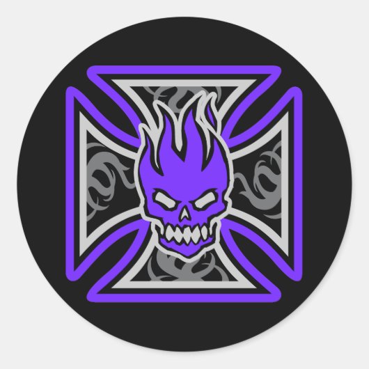 Malteser flammende Skull Stickers (Vorderseite)