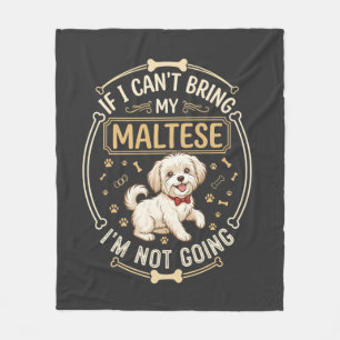 Malteser Geht Nicht Hund Rot Fliege Knochen Rahmen Fleecedecke