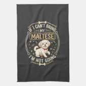 Malteser Geht Nicht Hund Rot Fliege Knochen Rahmen Geschirrtuch (Vertikal)