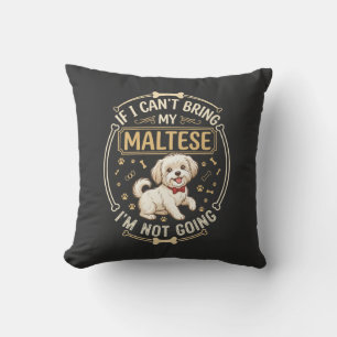 Malteser Geht Nicht Hund Rot Fliege Knochen Rahmen Kissen