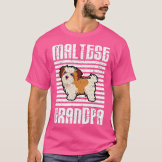 Malteser Grandpa Proud Hunde T-Shirt