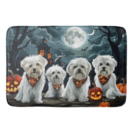Malteser Halloween Spooky Badematte (Vorderseite)