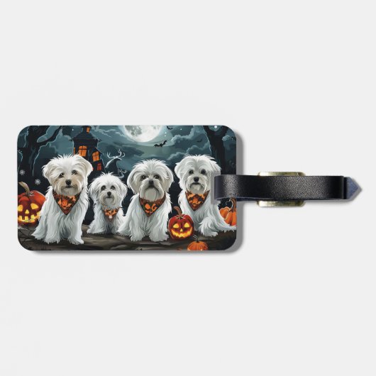 Malteser Halloween Spooky Gepäckanhänger (Rückseite horizontal)