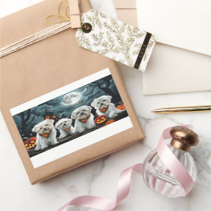 Malteser Halloween Spooky Rechteckiger Aufkleber