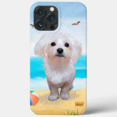 Malteser Hund am Strand Case-Mate iPhone Hülle (Rückseite)