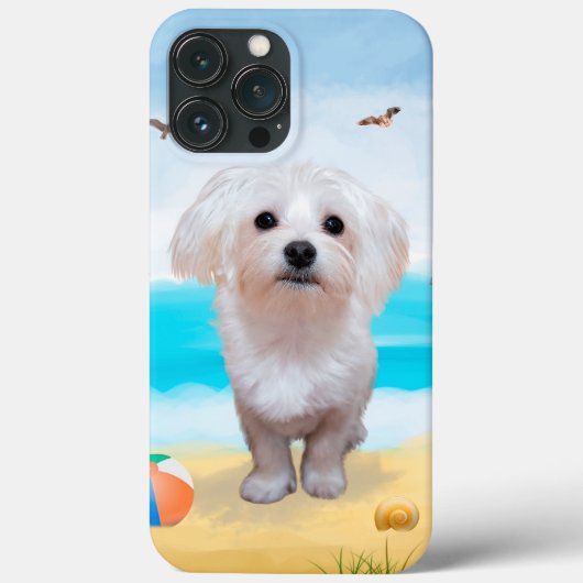 Malteser Hund am Strand Case-Mate iPhone Hülle (Rückseite)