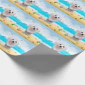 Malteser Hund am Strand Geschenkpapier (Ecke)