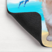 Malteser Hund am Strand Mousepad (Ecke)