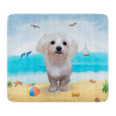 Malteser Hund am Strand Schneidebrett (Vorderseite)