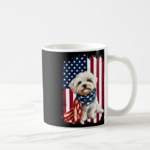 Malteser Hund Amerikanische Flagge 4. Juli Maltese Kaffeetasse